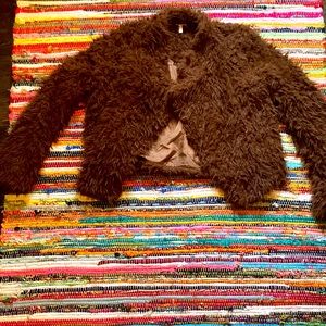 Chocolate Brown Faux Fur Jacket